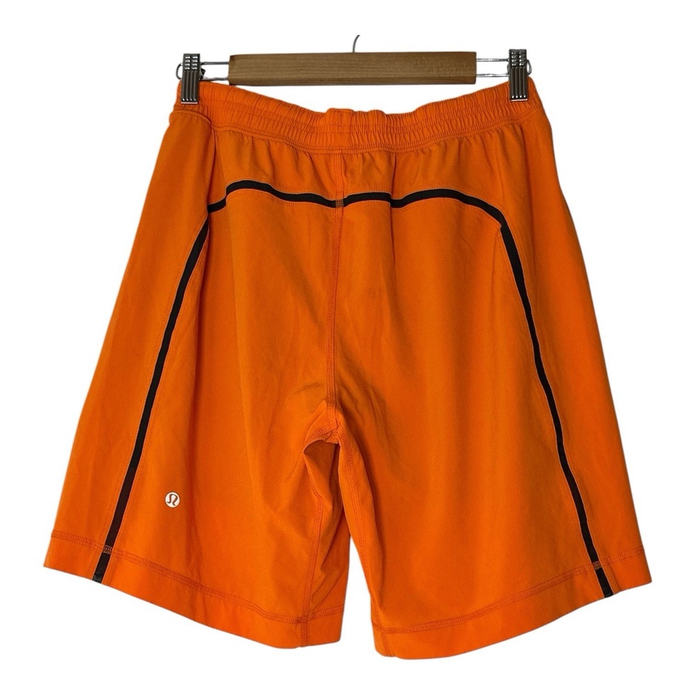 Lululemon Shorts Mens Medium Pace Breaker Orange Mesh Lined Athletic Gym